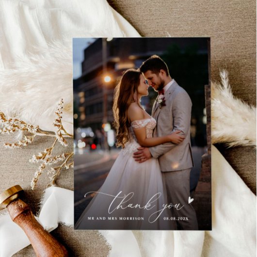 モダンカスタム結婚感謝してい写真は君 サンキューカード