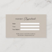 モダンカスタム美容師ベージュ 予約カード (裏面)