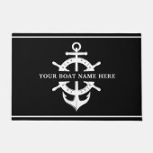 モダンカスタム船名船ホイールヘルムいかり ドアマット (正面)