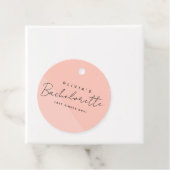 モダンカスタム花嫁名 ブライズパーティー ピンク フェイバータグ (インサイチュ)