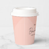 モダンカスタム花嫁名 ブライズパーティー ピンク 紙コップ (右)
