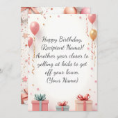 モダンカスタム誕生日カーパーソナライズされたド名 サンキューカード (正面/裏面)