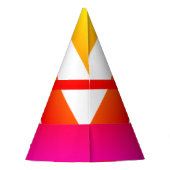 モダンカスタム誕生日名キュイクールカラフル パーティーハット (裏面)