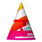 モダンカスタム誕生日名キュイクールカラフル パーティーハット (左)