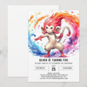 モダンカスタム誕生日 招待状 (正面/裏面)