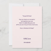 モダンカスタム赤面ハッピーバースデーカード 招待状 (裏面)