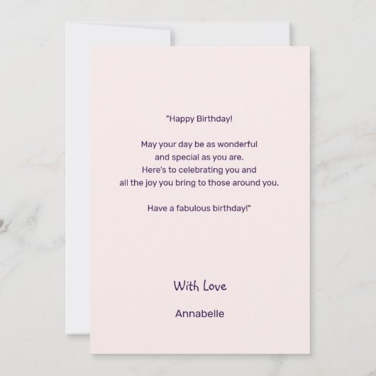 モダンカスタム赤面ハッピーバースデーカード 招待状 (裏面)