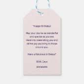 モダンカスタム赤面ハッピーバースデー ギフトタグ (裏面)