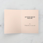 モダンカスタム赤面ピンク12フォト誕生日 カード (内部)