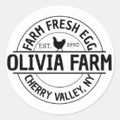 モダンカスタム農場名卵ディーラーアドレス ラウンドシール (正面)