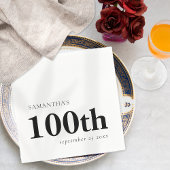 モダンカスタム黒文字100th氏名日付 スタンダードカクテルナプキン