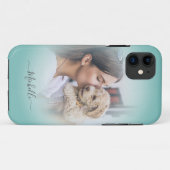 モダンカスタム1枚のフォトティール(緑がかった色)グラデーションiPhone Cas Case-Mate iPhoneケース (裏面(横))