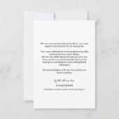 モダンカスタム1結婚の写真シンプル サンキューカード (裏面)