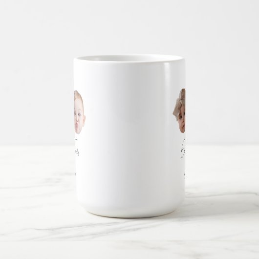 モダンカスタム2つのベビー顔ギフト孫 モーフィングマグカップ (中央)