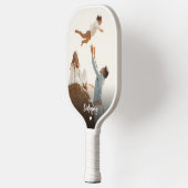 モダンカスタム2写真と家族の名前 ピックルボールラケット (左)