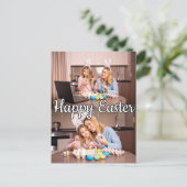 モダンカスタム2写真ファミリーイースター ポストカード (スタンド正面)