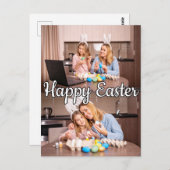 モダンカスタム2写真ファミリーイースター ポストカード (正面/裏面)