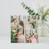 モダンカスタム3フォトシンプルミニマ結婚リスト サンキューカード (スタンド正面)