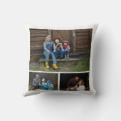 モダンカスタム3家族の写真コラージュ クッション (裏面)