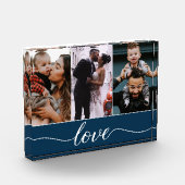 モダンカスタム3枚ラブスクリプトブルー フォトブロック (左)