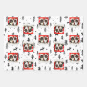 モダンカスタム3 Photo Pet Dogホリデー ラッピングペーパーシート (正面3)