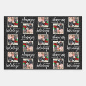 モダンカスタム3 Photo Pet Dogホリデー ラッピングペーパーシート (正面)