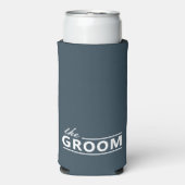 モダンカスタム グルーム ダスキーグリーン ホワイトテキスト スリム缶クーラー (Seltzer正面)
