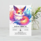 モダンカスタム フォックス バースデー 招待状 (スタンド正面)