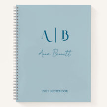 モダンカスタム モノグラムイニシャル 名前 パステルブルー