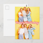 モダンカスタム 2枚写真テンプレート お誕生日おめでとう ポストカード (正面/裏面)
