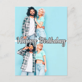 モダンカスタム 2枚写真テンプレート ハッピーバースデー ポストカード