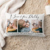 モダンカスタム I Love You Daddy | 3枚の写真 ランバークッション (ブランケット)