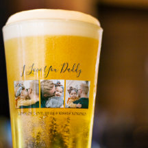 モダンカスタム I Love You Daddy | 3 写真 ビールグラス