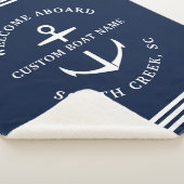 モダンカスタムBoat Name Welcome Aboard 航海の シェルパブランケット (3/4)