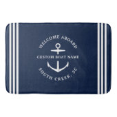 モダンカスタムBoat Name Welcome Aboard 航海の バスマット (正面)