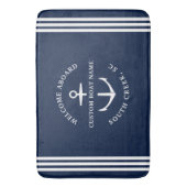 モダンカスタムBoat Name Welcome Aboard 航海の バスマット (正面縦)