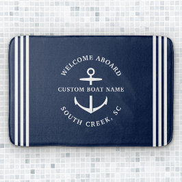 モダンカスタムBoat Name Welcome Aboard 航海の バスマット