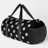 モダンカスタムBusiness Logo Pattern Black ダッフルバッグ (右コーナー)