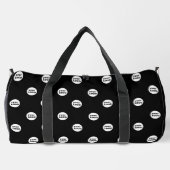 モダンカスタムBusiness Logo Pattern Black ダッフルバッグ (裏面)