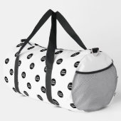 モダンカスタムBusiness Logo Pattern White ダッフルバッグ (右コーナー)
