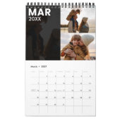 モダンカスタムFamily Photo Calendar Gray カレンダー (3月 2027)