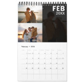 モダンカスタムFamily Photo Calendar Gray カレンダー (2月 2026)