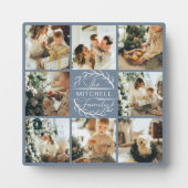 モダンカスタムFamily Photo Collage | ほこりっぽい青 フォトプラーク (正面)