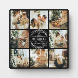 モダンカスタムFamily Photo Collage | モノグラムギフト フォトプラーク