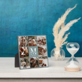 モダンカスタムFamily Photo Collage | モノグラムセージ フォトプラーク (インサイチュ)