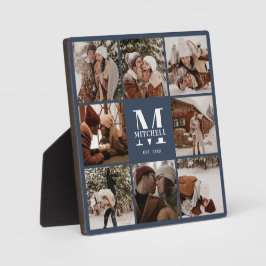 モダンカスタムFamily Photo Collage | モノグラム海軍 フォトプラーク