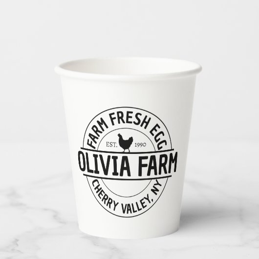 モダンカスタムFarm Fresh Owner Name 紙コップ (正面)
