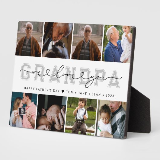 モダンカスタムGRANDPA父の日フォトコラージュ フォトプラーク (側面)