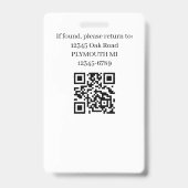 モダンカスタムIDスタッフフォトバッジ バッジ (裏面)