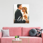 モダンカスタムLove Scriptの写真結婚プリント キャンバスプリント (インサイチュ (リビング))